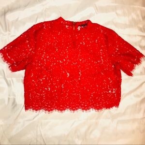 Express Never Worn Red Lace Blouse